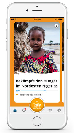 DCMN und ShareTheMeal kämpfen mit Brotdosen gegen den Welthunger - Über die App ShareTheMeal können Interessierte bedürftigen Kindern helfen (Foto: ShareTheMeal)