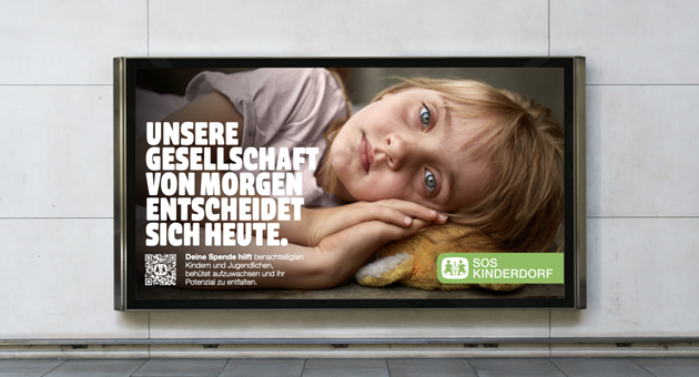 SOS Kinderdorf e.V. vergibt Kreativ-Etat an Hello - Das Kampagnenmotiv für SOS Kinderdorf e.V. wurde von der Agentur Hello München entwickelt – Foto: Hello München