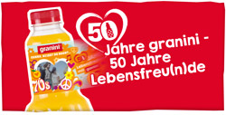 brands on fire putzt Granini zum 50-jährigen Markenjubiläum heraus - Anzeigenmotiv zum 50-jährigen Markenjubiläum von Granini (Foto: Eckes-Granini)