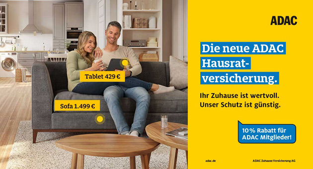 ADAC bewirbt zwei neue Produkte - Das Visual zur Hausratversicherung des ADAC – Foto: Sassenbach