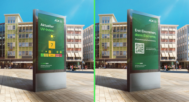 AOK Baden-Württemberg und KNSK starten Präventionskampagne - KNSK entwickelte passend zur sonnigen Jahreszeit für die AOK Baden-Württemberg eine crossmediale Präventionskampagne '#SchattenseiteDesSommers' - Foto: KNSK