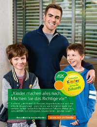 Serviceplan mit neuer AOK-Kampagne für Kindergesundheit - AOK-Botschafter Philipp Lahm wirbt für Kindergesundheit; © Serviceplan