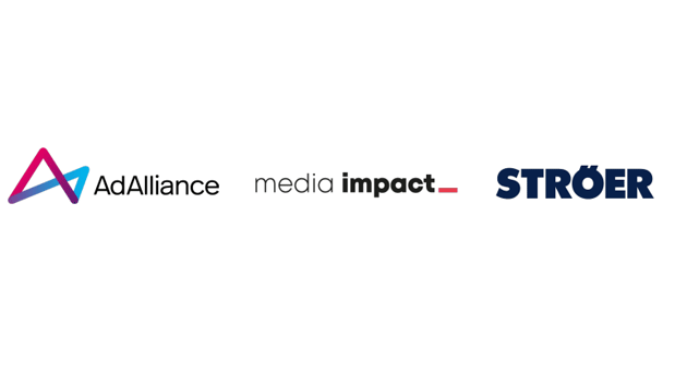 Die drei groen Vermarkter Ad Alliance, Media Impact und Strer setzen den bergreifenden Standard fr Umfeldwerbung im deutschen Markt um  Logos: Ad Alliance, Media Impact, Strer