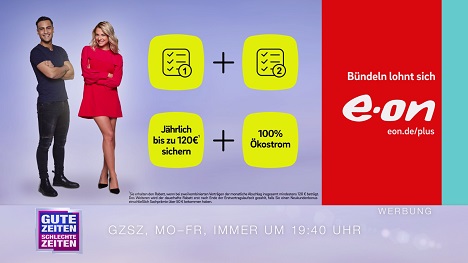 Ad Alliance setzt in neuer Kampagne für E.ON auf Zusammenhalt - Die von der Ad Alliance konzipierten Werbemaßnahmen für E.ON laufen im Umfeld der 'GZSZ'-Ausstrahlung im TV und bei TV Now sowie auf RTL.de (Foto: Ad Alliance)