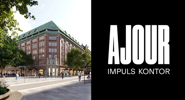 Das Klpperhaus an der Hamburger Mnckebergstrae wird zum "Ajour" und soll als Eingang in die Hamburger Innenstadt revitalisiert werden - Mock-up: Karl Anders