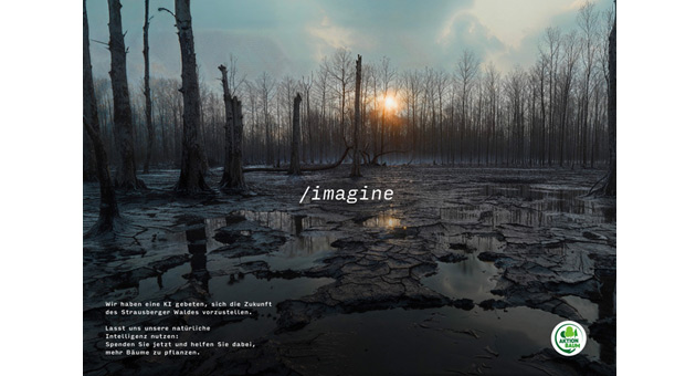 Aktion Baum und Fraser launchen KI-Kampagne - Mit dystopischen Bildern und einer eindringlichen Botschaft wendet sich Aktion Baum an die Öffentlichkeit – Foto: Aktion Baum