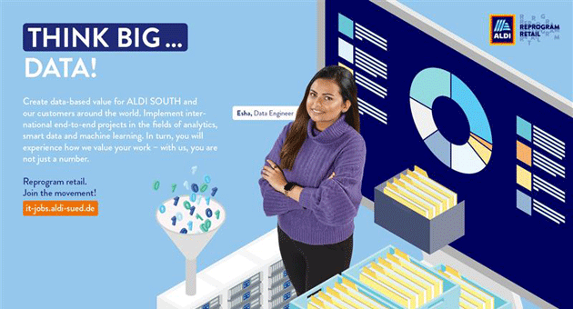 Aldi Süd IT launcht Employer Branding-Kampagne - Mit der Reprogram retail-Kampagne möchte Aldi Süd IT vor allem Young- und IT-Professionals ansprechen - Foto: Aldi Süd