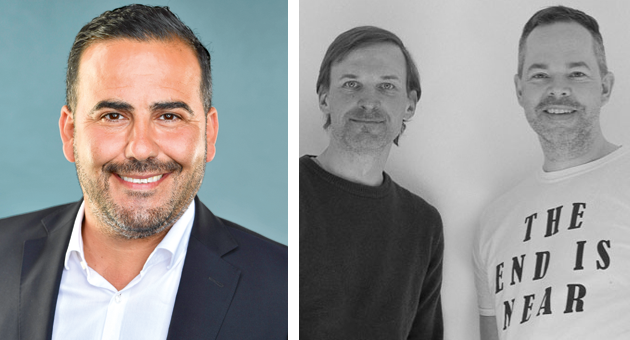Berliner Rodeo Agency bekommt neuen Partner - Arcconex-Chef Mohammadi Akhabach heißt Till Hopf (Mitte) und Philipp Gloyer (rechts) willkommen - Fotos: Acconex + Rodeo Agency