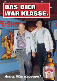 Jean-Remy von Matt: "Astra Gold-Effie wenn überhaupt an beide Agenturen" - Motiv zu Beginn der Astra-Kampagne von JvM (Foto: JvM)