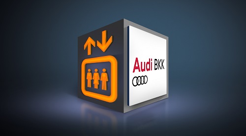 move:elevator versichert sich mit Audi BKK - Die Audi BKK vergibt einen Leitetat für zwei Jahre an move:elevator (Foto: move:elevator)