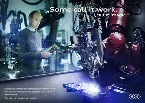Die Imagekampagne zeigt einen normalen Tag als Audi-Mitarbeiter (Foto: Philipp und Keuntje)