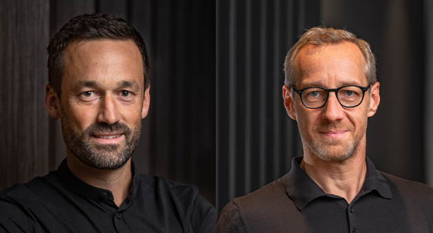 Hansgrohe besetzt Axor-Spitze - Benjamin Holzer (l.), Vice President Axor, und Olivier Sogno, Vice President Corporate Marketing Hansgrohe Group – Quelle: Tom Hegen für Axor / Hansgrohe SE