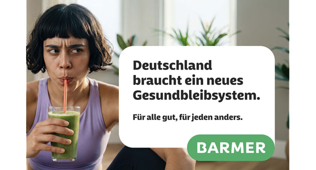 Barmer präsentiert neue Markenplattform - Die neue Kampagne der Barmer stellt individuelle Gesundheitsbedürfnisse in den Mittelpunkt und setzt dabei auf KI-gestützte Produktion – Quelle: BBDO Düsseldorf/KI-generiert
