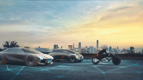 Im BMW Group-Spot sind erstmals alle vier Zukunfsfahrzeuge zusammen zu sehen (Foto: BMW Group)