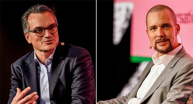 Burda stockt Anteile bei Aleph Alpha auf - (v.l.) Christian Teichmann, CEO von BPI, und Aleph Alpha CEO Jonas Andrulis – Foto: Daniel Grund for DLD / Hubert Burda Media