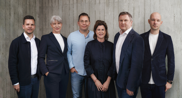 BSS Brand Communication stellt sich neu auf - Das neue BSS Management Board (v.l.): Daniel Schneider, Silke Sachse, Andreas Rauscher, Claudia Rudigier, Dr. Siegmund Rudigier, Bastian Pristl - Foto: BSS Brand Communication