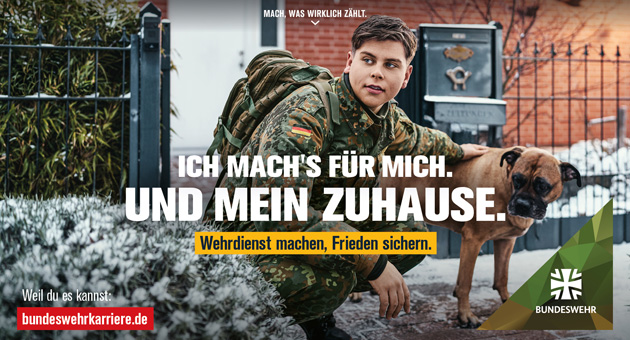 Bundeswehr startet Recruitingkampagne zum neuen Wehrdienst - Eines der neuen Motive für die Recruitingkampagne der Bundeswehr – Foto: Castenow
