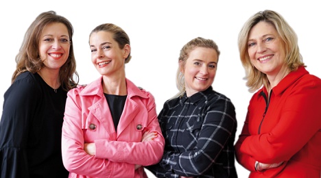 Burda stellt sich im Food-Segment neu auf - Mateja Mögel, Anke Krohmer, Hanne Marie Schröder und Gaby Höger (von links nach rechts) verantworten die neuen Food-Bereiche von Burda Home (Quelle: Burda Home)