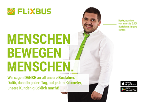 FlixBus sagt Danke zu seinen Fahrern (Foto: FlixBus)