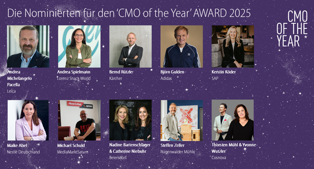 CMO of the Year 2025: Nominierte stehen fest - Die Nominierten des 'CMO of the Year'-Awards 2025 – Bild: Serviceplan Group