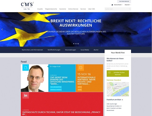 TLGG trommelt Anwälte zusammen - Der neue Webauftritt der Kanzlei CMS liefert Nutzern Informationen, Adressen und Neuigkeiten (Foto: TLGG)