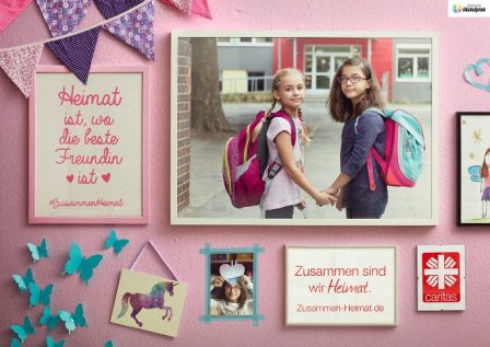 glow gestaltet Caritas-Jahreskampagne unter dem Motto Heimat - Die aktuelle Caritas-Jahreskampagne steht unter dem Motto 'Zusammen sind wir Heimat'; Foto: glow