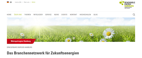 Das Cluster Erneuerbare Energien Hamburg bietet Vernetzungsmglichkeiten im Bereich der nachhaltigen Stromerzeugung (Foto: Screenshot Website EEHH)