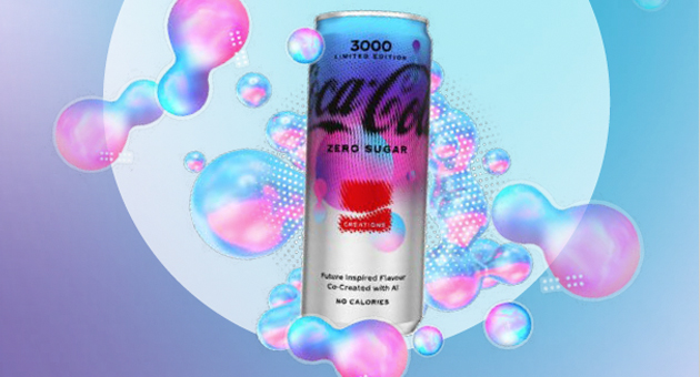 Coca-Cola launcht von Menschen und KI entwickelte Coke 3000 - Das Verpackungsdesign für die Coca-Cola 3000 entstand mit Hilfe von KI - Illustration: Coca-Cola