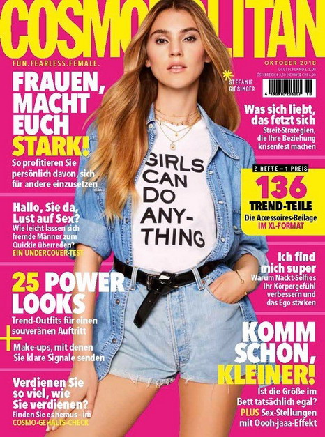 Auch das 'Cosmo'-Cover ist Teil der Kampagne fr den neuen Duft 'Girls can do anything'
