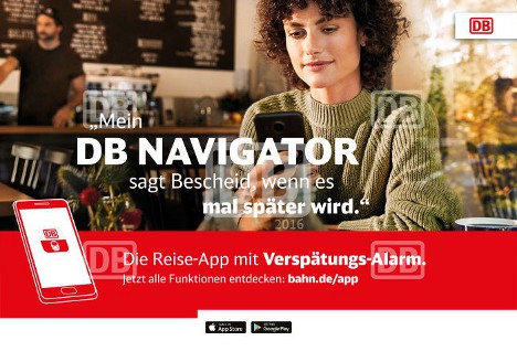 Die Plakate der DB Navigator-Kampagne stammen von Scholz & Volkmer, BBDO kreierte den TV-Spot (Foto: Deutsche Bahn AG)