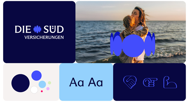 Zwei Versicherer starten mit gemeinsamer Markenidentität - Neues Corporate Design für Die Süd Versicherungen von Strichpunkt Identity – Bild: Strichpunkt Identity / Die Süd