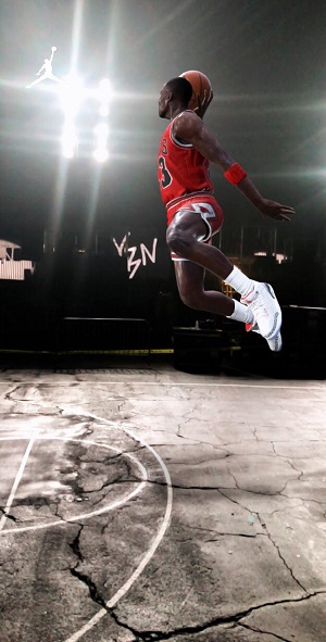 Nike machte den Dunk von NBA-Start Michael Jordan via Snapchat virtuell erlebbar (Foto: R/GA)