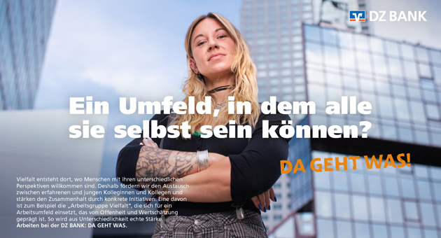 DZ Bank startet neue Arbeitgebermarke "Da geht was" - Für die neue DZ-Bank-Arbeitgebermarke "Da geht was" setzt Yeahr auf Mitarbeitende als Testimonials – Foto: Yeahr