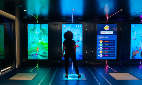 Das interaktive Game im Entertainment-Bereich an Bord wurde mit einem sechsstelligen Budget realisiert (Bild: Demodern)