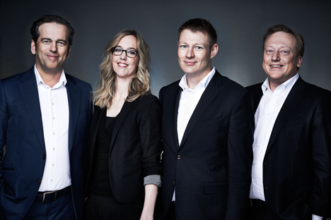 Zweistelliges Umsatzplus bei fischerAppelt - Agenturvorstand auf Wachstumskurs: Bernhard Fischer-Appelt, Franziska von Lewinski, Matthias Wesselmann und Andreas Fischer-Appelt-(v.l.; Foto: fischerAppelt)