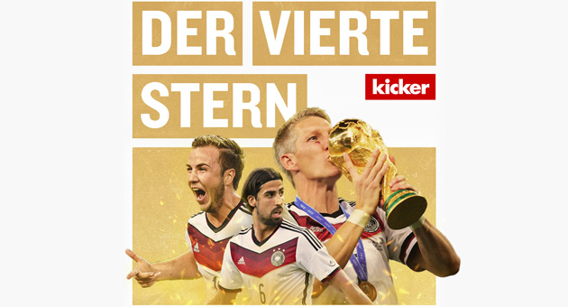 Der Kicker bringt Podcast heraus - Der 2024 erscheinende fünfteilige Kicker-Podcast "Der vierte Stern" ist eng verknüpft mit dem WM-erfolg aus dem Jahr 2014 – Foto: Kicker
