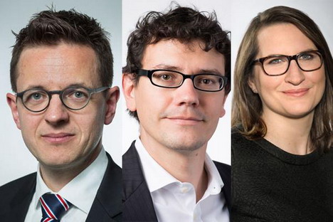 Ringier baut Führungsmannschaft der 'Blick'-Gruppe komplett um - v.l.: Christian Dorer, Chefredakteur 'Blick'-Gruppe, Gieri Cavelty, Chefredakteur 'SonntagsBlick', und Katia Murmann, Chefredakteurin Digital (Foto: Ringier)