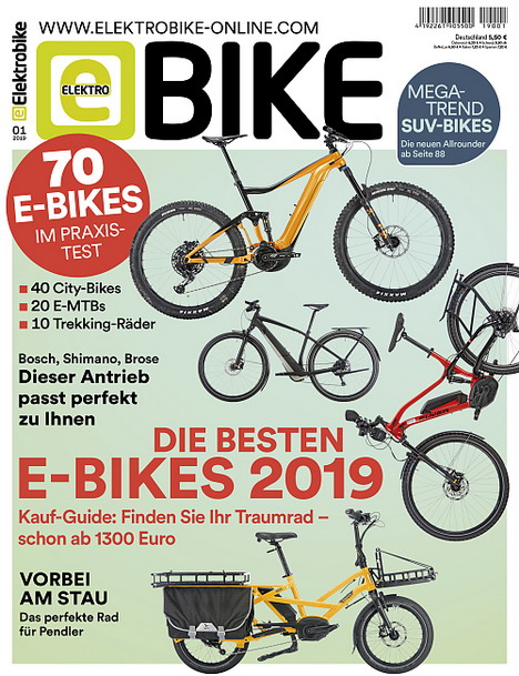 Neue Ausgabe von 'Elektrobike' (1/2019). Die zweite Heftnummer folgt am 18.6.2019