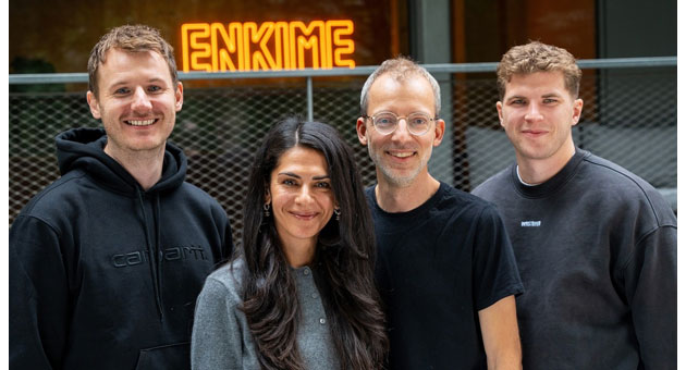 ENKIME rettet Granny aus der Insolvenz - Bilden nun das Führungsteam von ENKIME (v.l.n.r.): Max Dorn (CEO + Co-Founder von ENKIME), Saghar Munz (Granny-Co-Founder + künftig Principal Consultancy Officer bei ENKIME), Moritz Preßer (Granny-Co-Founder + künftig Principal Strategy & Agency Officer bei ENKIME) und Oliver Deifenthal (CGO und Co-Founder von ENKIME) - Foto: ENKIME