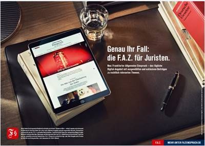 FAZ startet digitalen Ableger für Juristen - Die FAZ erweitert ihr Portfolio um ein digitales Magazin für Rechtsthemen (Foto: FAZ)