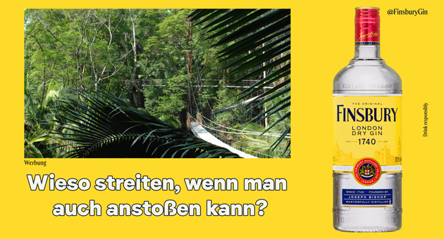 Diese Marken werben im RTL-Sommer-Dschungelcamp - Zu den Werbepartnern, die erstmals mit Specia-Ads im Dschungelcamp-Umfeld aktiv sind, zählt die Marke Finsbury Gin - Foto: RTL Deutschland