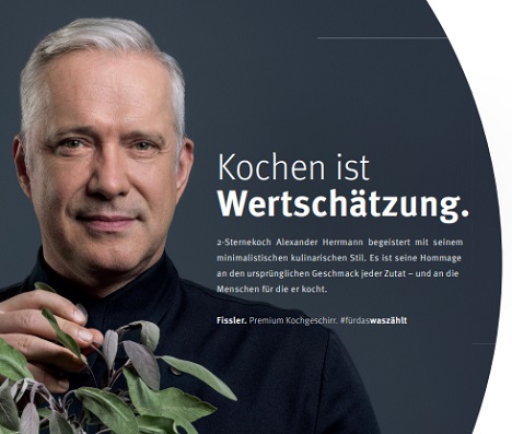 Fissler engagiert Leagas Delaney als globale Lead-Agentur - Für die neue Kampagne arbeiten Fissler und Leagas Delaney mit dem 2-Sterne-Koch Alexander Herrmann zusammen - Foto: Leagas Delaney