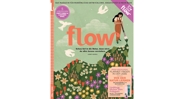 'Flow' bekommt Relaunch zum Jubiläum - Zum 10. Geburtstag spendiert die Deutsche Medien-Manufaktur seinem Achtsamkeitsmagazin 'Flow' u. a. eine neue Heft-Optik und einen erweiterten, inhaltlichen Fokus - Foto: Deutsche Medien-Manufaktur