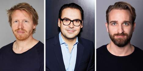 LeadAwards 2016: Die Creative Leader-Finalisten - Kreativ-GF Fabian Frese von Kolle Rebbe, thjnk-Kreativchef Armin Jochum und Geschäftsführer Jens Pfau von Jung von Matt (v.l.)