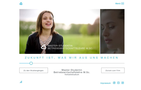Auf der Kampagnenseite wir-sind-unsere-Zukunft.de erfhrt der Nutzer mehr ber Protagonisten aus dem Imagefilm (Screenshot)