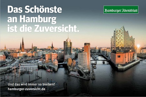 Funke schnürt Anzeigen-Hilfspakete für lokale Unternehmen - In allen 120 lokalen Erscheinungsgebieten laufen ab sofort auch von Funke selbst initiierte Imageanzeigen mit ikonischen Motiven der jeweiligen Orte und Slogans wie zum Beispiel "Das Schönste an Hamburg ist die Zuversicht".