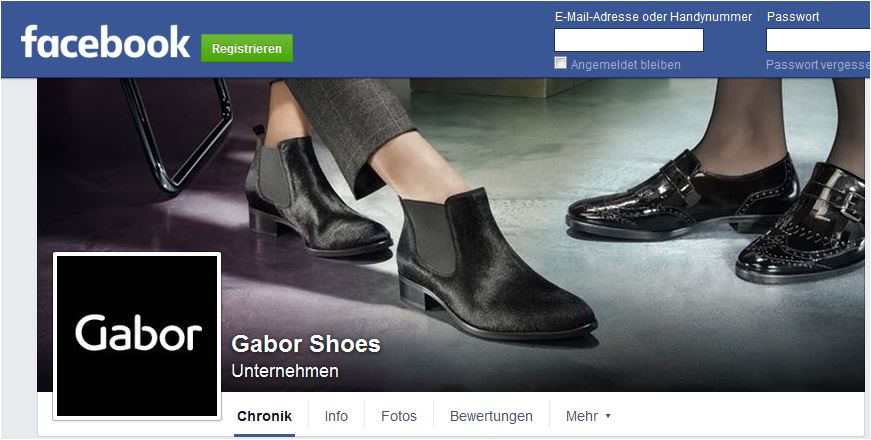 Gabor will sich im Social Web als internationale Schuhmarke positionieren (Foto: Screenshot)