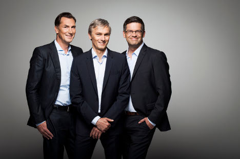 Die revo-Geschftsfhrung (v.l.): Jens Haubold (CEO und Grnder), Jens Wiechmann (CCO und Grnder) und Knut Zimmermann (Managing Director) 