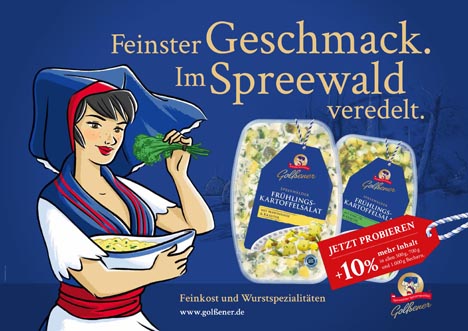Faber & Marke stärkt sich mit Spreewälder Kartoffelsalat - Kampagnenmotiv für Kartoffelsalat unter der Marke Golßener von Faber & Marke (Foto: Faber & Marke)