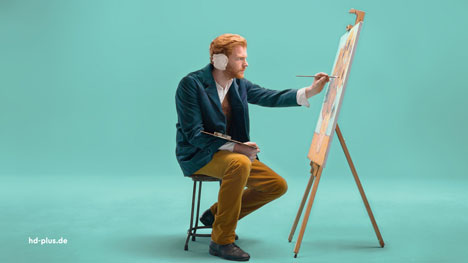HD+: Heye lanciert Image-Kampagne im TV - Was van Gogh mit HD+ zu tun hat, wird in dem aktuellen Spot der Agentur Heye gezeigt (Foto: HD+)